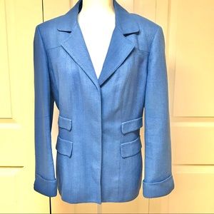 😎 Carlisle Azure Blue Silk Blazer